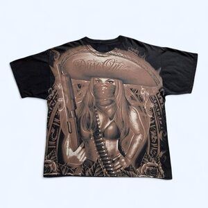 Dyse One Chicano Vixen Black and Brown Graphic T-Shirt XXL